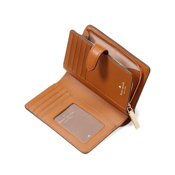 New Kate Spade Madison Medium Compact Bifold Wallet Leather Cavern Clay - Picture 3 of 3